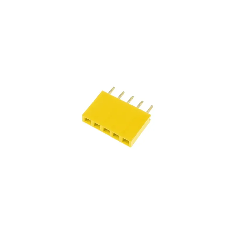 1x5 Pin Header 2.54mm Pitch Yellow - Female 1x5 Pin Header 2.54mm Pitch Yellow - Female