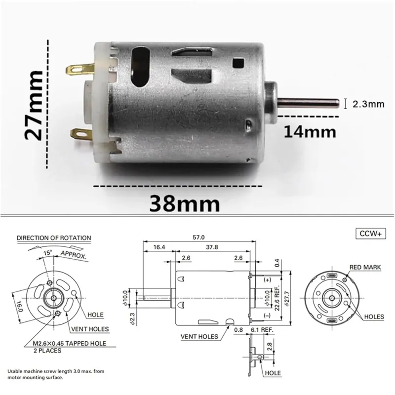 RS-385 DC Motor – 12V Micro Electric Motor RS-385 DC Motor – 12V Micro Electric Motor