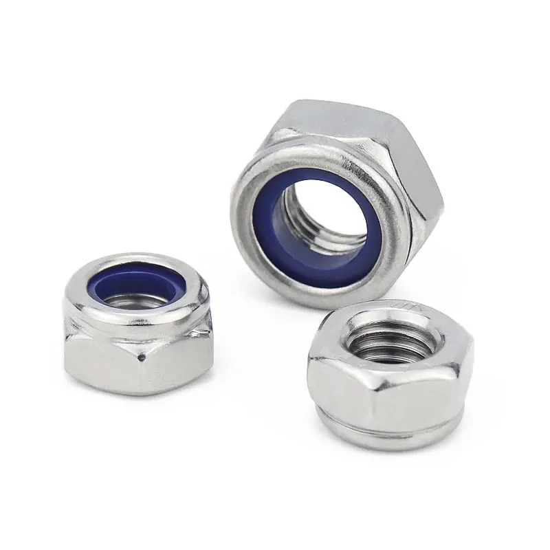 Piulițe de Blocare cu Cap Hexagonal Din Oțel Inoxidabil M2 cu Inserție Din Nailon Piulițe de Blocare cu Cap Hexagonal Din Oțel Inoxidabil M2 cu Inserție Din Nailon