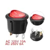 Comutator Basculant Rotund Iluminat ON-OFF 250V 6A 3 Pini KCD1-5-101N-Red Comutator Basculant Rotund Iluminat ON-OFF 250V 6A 3 Pini KCD1-5-101N-Red