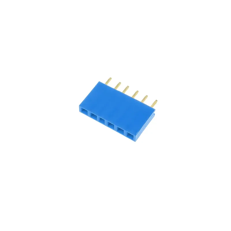 1x6 Pin Header 2.54mm Pitch Blue - Female 1x6 Pin Header 2.54mm Pitch Blue - Female
