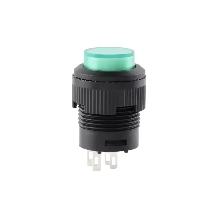 Led Lamp Momentary Push Button Switch 16mm 250V 3A R16-503 - GREEN Led Lamp Momentary Push Button Switch 16mm 250V 3A R16-503 - GREEN