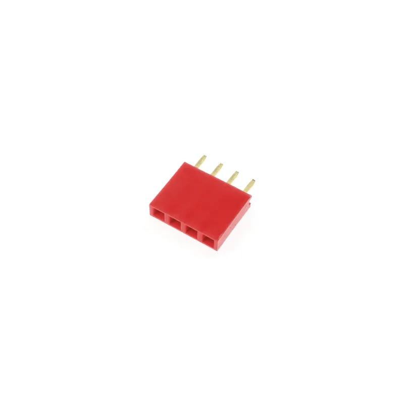 1x4 Pin Header 2.54mm Pitch Red - Female 1x4 Pin Header 2.54mm Pitch Red - Female