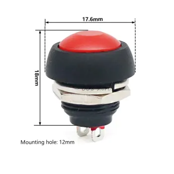12mm Momentary Round Push Button - PBS13B Red 12mm Momentary Round Push Button - PBS13B Red