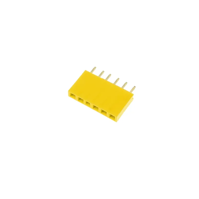 1x6 Pin Header 2.54mm Pitch Yellow - Female 1x6 Pin Header 2.54mm Pitch Yellow - Female
