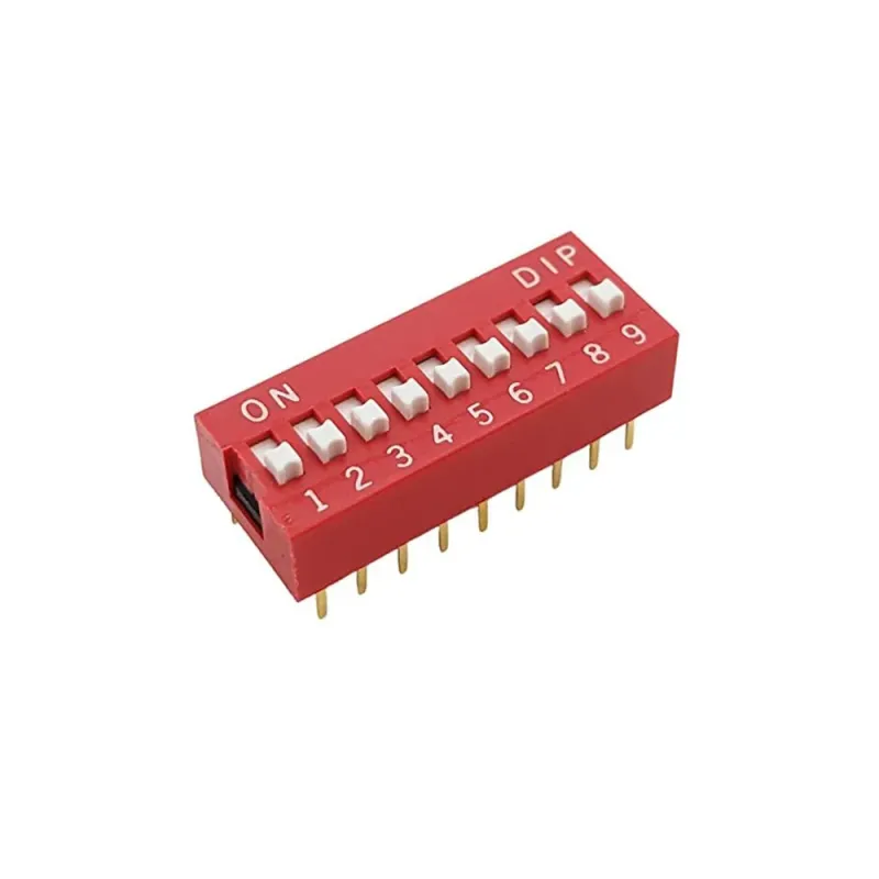 9-Pin DIP Switch 2.54mm Red 9-Pin DIP Switch 2.54mm Red