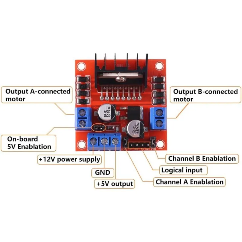 L298N Pair Motor Driver Board with Voltage Regulator L298N Pair Motor Driver Board with Voltage Regulator