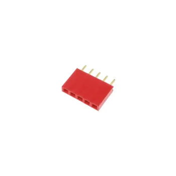 1x5 Pin Header 2.54mm Pitch Red - Female 1x5 Pin Header 2.54mm Pitch Red - Female