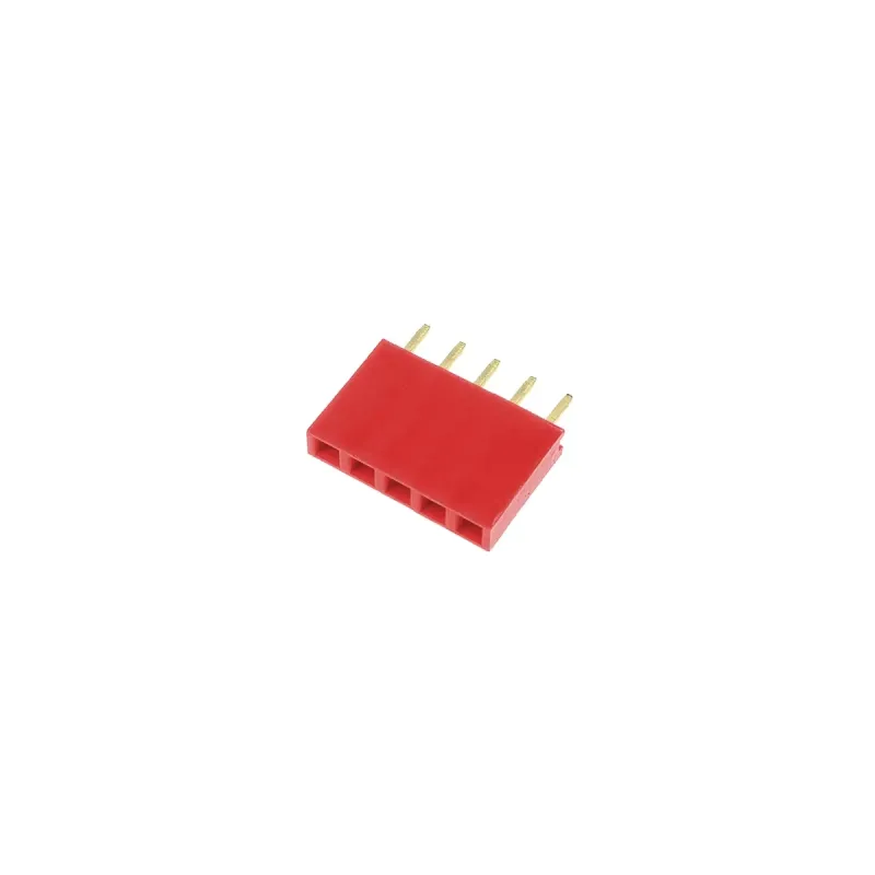 1x5 Pin Header 2.54mm Pitch Red - Female 1x5 Pin Header 2.54mm Pitch Red - Female
