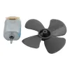 Mini DC Motor + 4‑Blade Propeller Set (Black)
