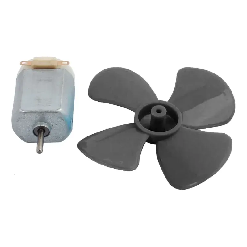 Mini DC Motor + 4‑Blade Propeller Set (Black)