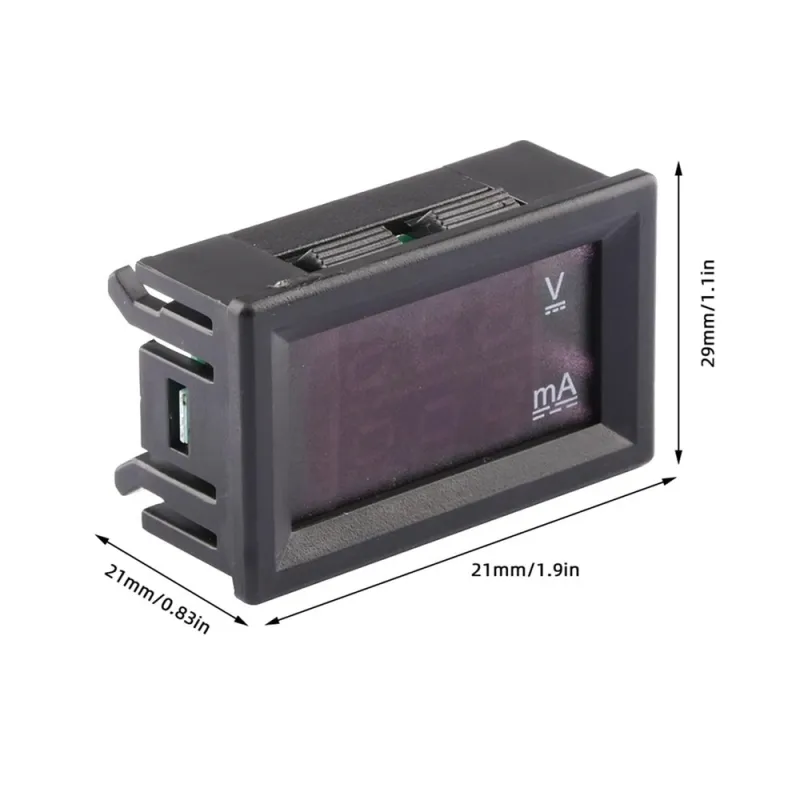 Voltmetru Digital DC 0-100 Volți 10 Amperi - Roșu și Albastru cu Cutie Voltmetru Digital DC 0-100 Volți 10 Amperi - Roșu și Albastru cu Cutie
