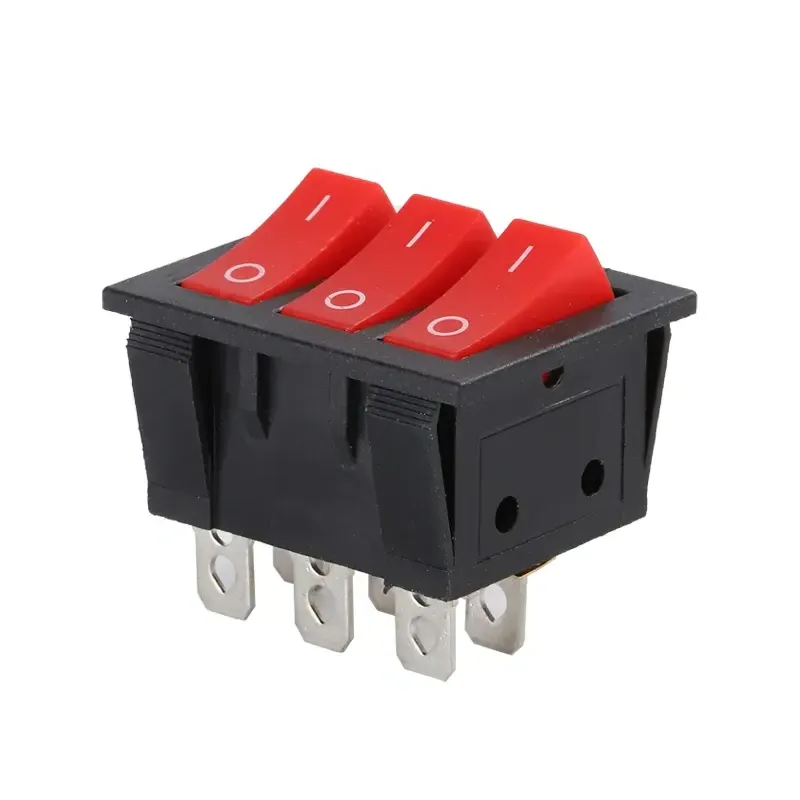 KCD9 ON-OFF Rocker Switch SPST 6 Pin 3-Way 250V 16A - Red KCD9 ON-OFF Rocker Switch SPST 6 Pin 3-Way 250V 16A - Red