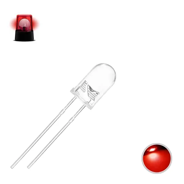LED Intermitent 5mm - LED Roșu Intermitent cu o Singură Lumină LED Intermitent 5mm - LED Roșu Intermitent cu o Singură Lumină