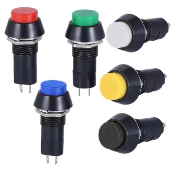 Buton de 12 mm, Blocare pornire/oprire, 3 Amp, PBS-11A - Negru