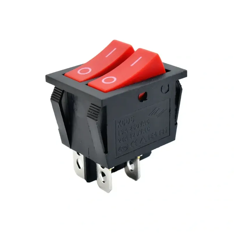 KCD6 Comutator Basculant ON-OFF SPST 4 Pini 2 Căi 250V 15A - Roșu KCD6 Comutator Basculant ON-OFF SPST 4 Pini 2 Căi 250V 15A - Roșu