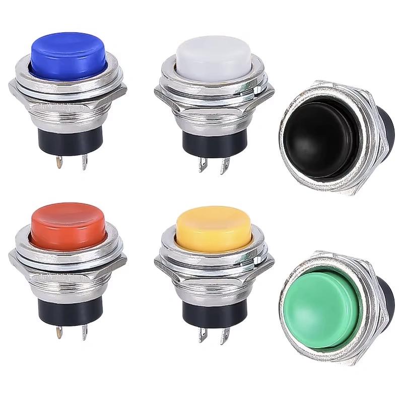 Push Button 16mm, Momentary On/Off, 2 Amp, PBS-26B - Blue Push Button 16mm, Momentary On/Off, 2 Amp, PBS-26B - Blue