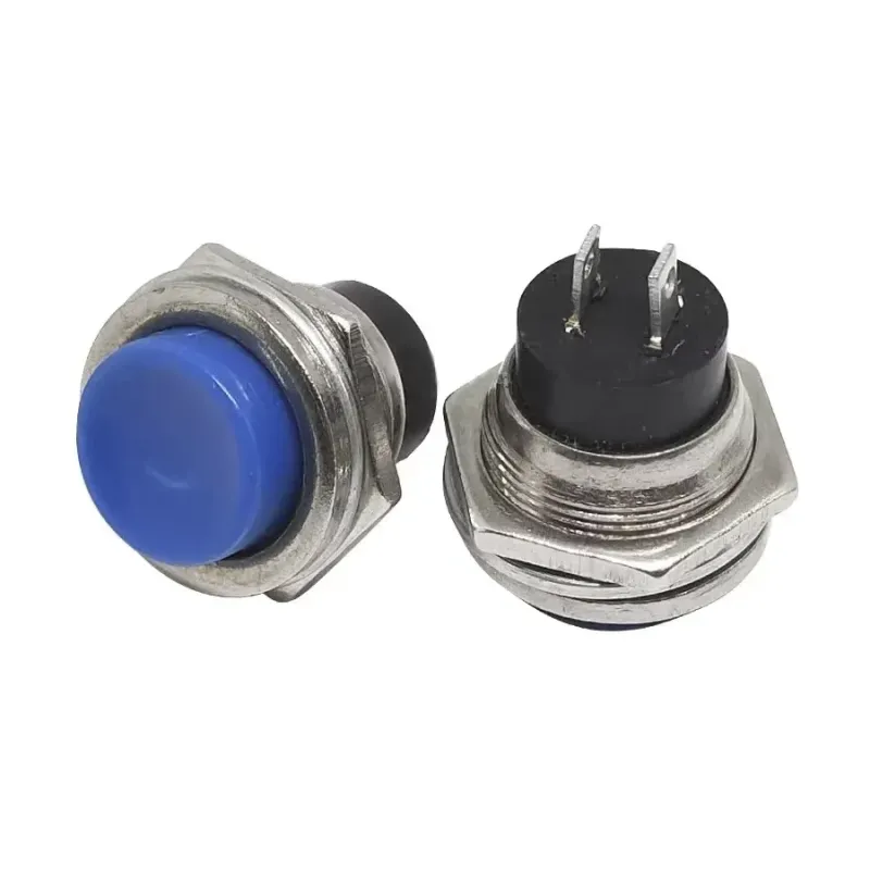Push Button 16mm, Momentary On/Off, 2 Amp, PBS-26B - Blue Push Button 16mm, Momentary On/Off, 2 Amp, PBS-26B - Blue