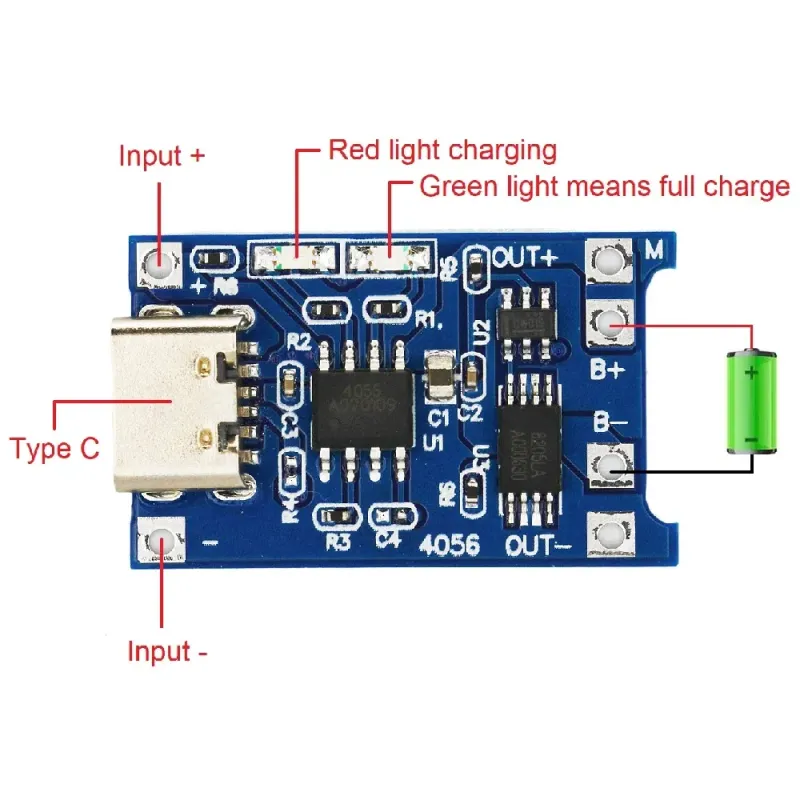 TP4056 Type-C Protected Lithium Lipo Battery Charging Module TP4056 Type-C Protected Lithium Lipo Battery Charging Module