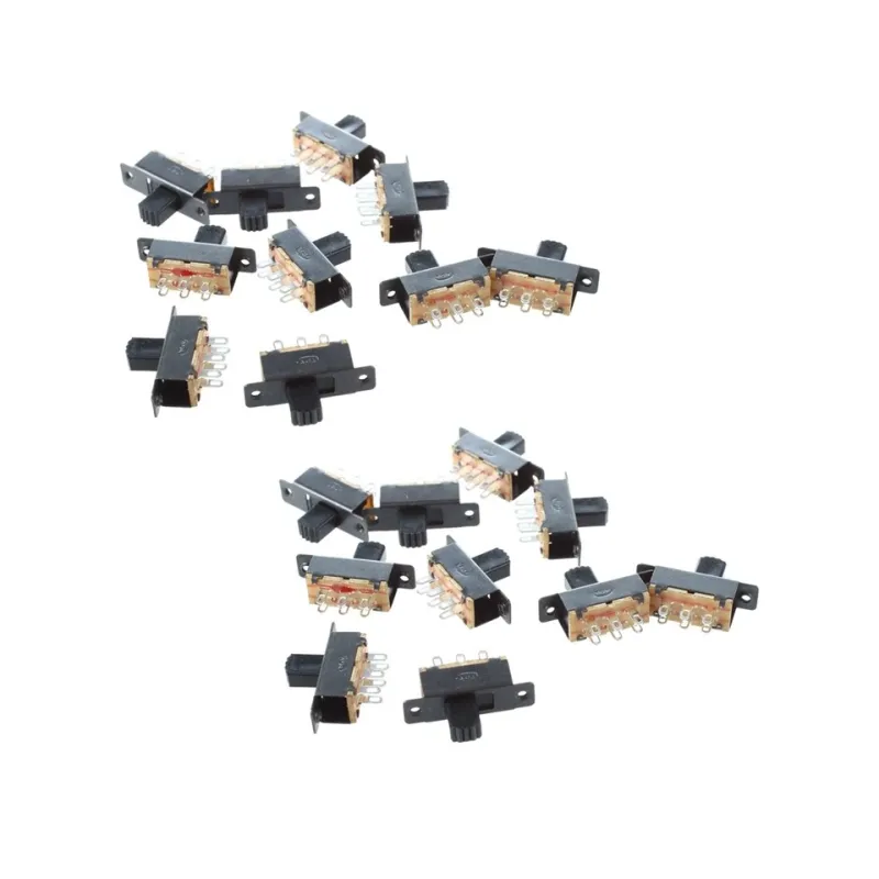 SS22F25-G7 Panel Mount Mini Slide Switch 2 Position DPDT 2P2T SS22F25-G7 Panel Mount Mini Slide Switch 2 Position DPDT 2P2T