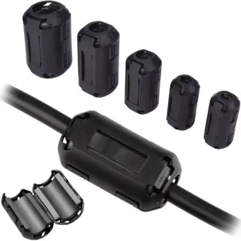 Miez Magnetic din Ferită cu Clip 5 mm–Filtru Antiparazit Cablu, EMI/RFI Suppressor Miez Magnetic din Ferită cu Clip 5 mm–Filtru Antiparazit Cablu, EMI/RFI Suppressor