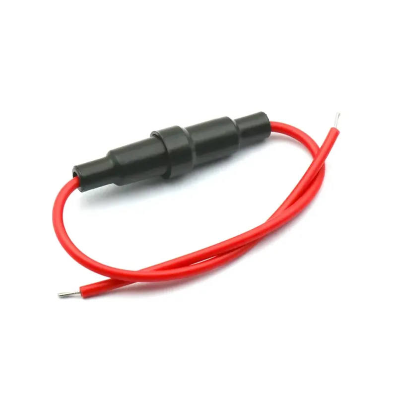 Wired Glass Fuse Holder (5x20mm) - BLACK Wired Glass Fuse Holder (5x20mm) - BLACK