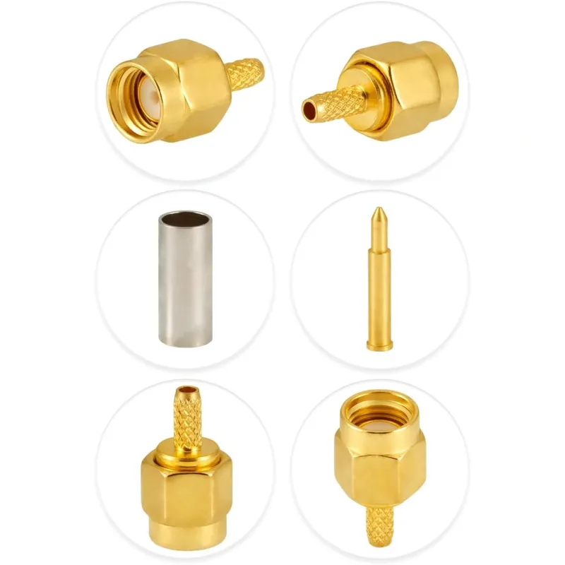 RP-SMA Male RF Connector for RG316 RG174 RG178 RP-SMA Male RF Connector for RG316 RG174 RG178