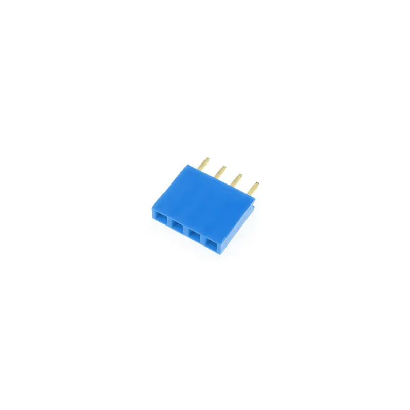 1x4 Pin Header 2.54mm Pitch Blue - Female 1x4 Pin Header 2.54mm Pitch Blue - Female