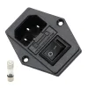 Priză de Curent Alternativ Masculin 250V 10A cu Comutator Basculant și Siguranță 10A Priză de Curent Alternativ Masculin 250V 10A cu Comutator Basculant și Siguranță 10A