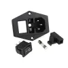 Priză de Curent Alternativ Masculin 250V 10A cu Comutator Basculant și Siguranță 10A Priză de Curent Alternativ Masculin 250V 10A cu Comutator Basculant și Siguranță 10A