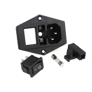 AC Power Socket Male 250V 10A with Rocker Switch and 10A Fuse AC Power Socket Male 250V 10A with Rocker Switch and 10A Fuse