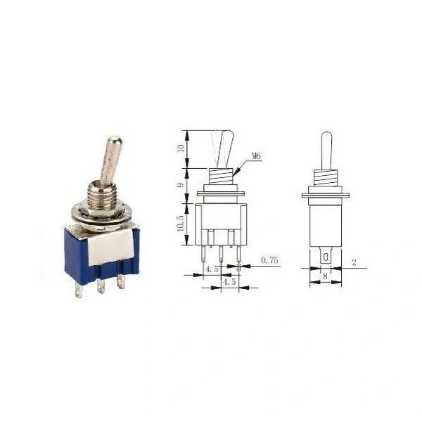 MTS-103 250V 3A SPDT Toggle Switch On/Off/On MTS-103 250V 3A SPDT Toggle Switch On/Off/On